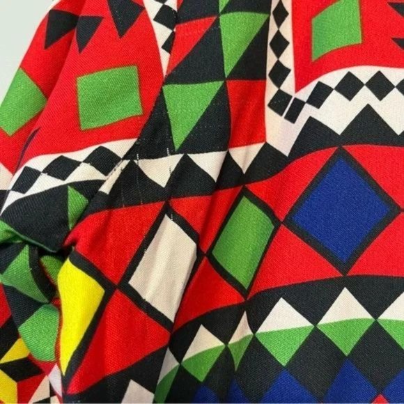 Hand stitched patchwork pattern tribal printed tiered maxi dress size L - Picture 2 of 7